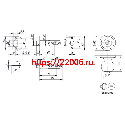 Ручка Punto (Пунто) защелка DK672 BL-BK (6072 BL-B) (фик.) черный фото 3