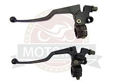 Рычаги тормоза/сцепления Минск, Иж метал с кронштейном с натяж.троса Черн деш., пара (НАБОР)