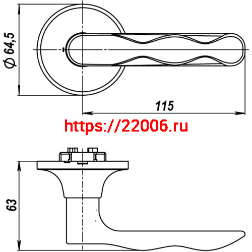 Ручка Punto (Пунто) защелка DK624 AB-ET (6024 AB-E) (кл./фик.) бронза фото 3