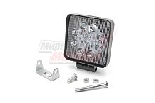 Фара светодиодная 27W 9 диодов SMD, 35мм квадрат. мет. корпус, ближний свет (Flood)