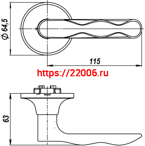 Ручка Fuaro (Фуаро) защелка DK624/BL CP-PS (624/BL CP-P) (без фик.) хром фото 2