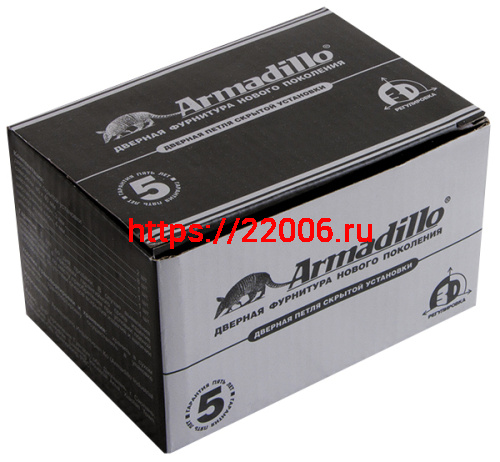 Петля Armadillo (Армадилло) скрытой установки U3D6200L SN левая (Architect 3D-ACH 60) мат. никель 60 кг фото 3