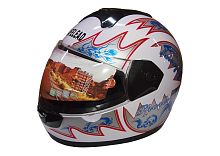 Шлем интеграл "Safelead" HF-110 NEW белый, черный размер S