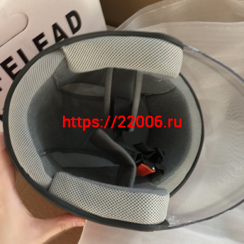 Шлем открытый "Safelead" HF-212 NEW DEEP BLUE, бургунди, черный, размер S фото 2