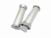 Ручки руля декоративные серебро (ручка газа + левая)