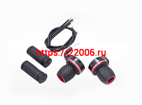 Комплект ручек перекл.скор.(ревошифт)3*7+ручки руля+рубашки, черно/красные, завод Sshine 3132666-2