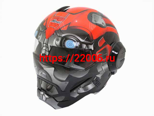 Мотошлем закрытый MASEI 610 Bumblebee красный (M)