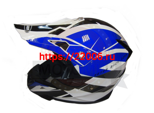 Шлем кроссовый YM-915 "YAMAPA", бело-синий, бело-красный, черно-желтый, размер L фото 4