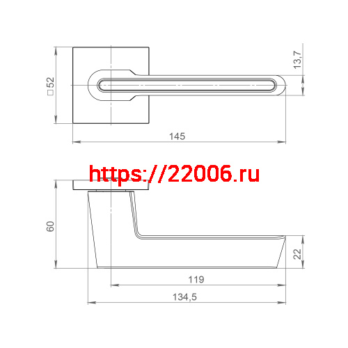 Ручка Ajax (Аякс) раздельная K.JS51.STICK BL/WH-19 черный/белый фото 2