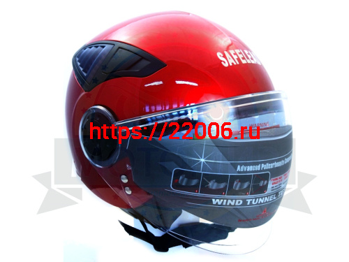 Шлем открытый "Safelead" HF-256  "колобки с доп. стеклом" красный L фото 4