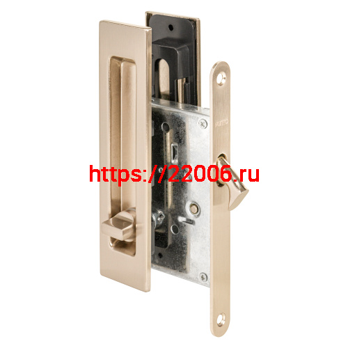 Защелка Punto (Пунто) с ручками для раздвижных дверей SH.SLQ152.011 (Soft LINE SLQ-011) SSG сатин.золото