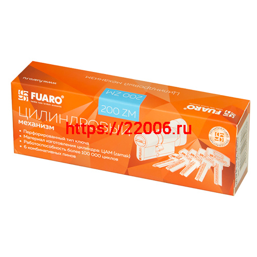 Цилиндровый Fuaro (Фуаро) механизм (200 ZM/110) 2000ZMKnob110(55+10+45) CP хром 5Key с вертушкой фото 2