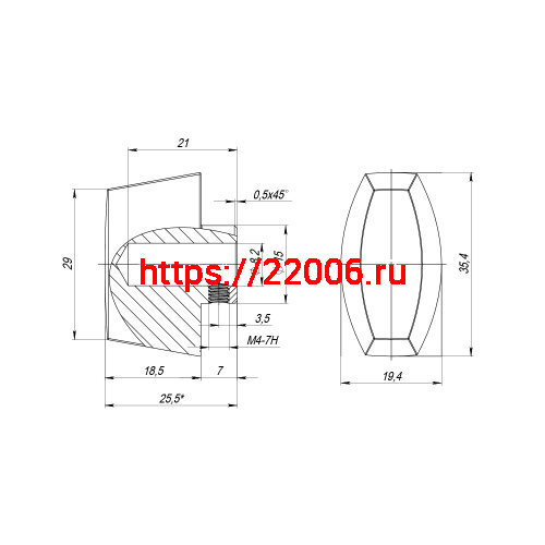 Вертушка Fuaro (Фуаро) на шток цилиндра T.Knob-RL (CB-RL) CP-8 хром фото 3