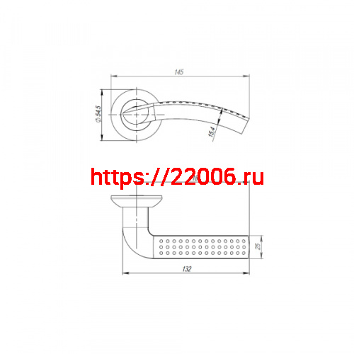 Ручка Punto (Пунто) раздельная R.TL54.LOGICA (LOGICA TL) 140mm SN/CP-3 матовый никель/хром фото 5