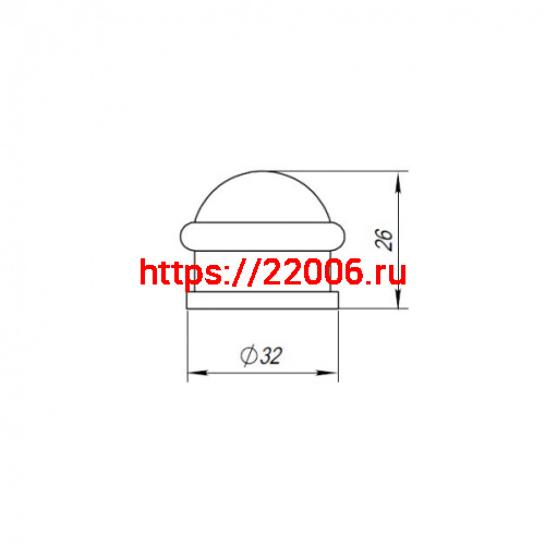 Упор Punto (Пунто) дверной напольный DFIX/F26 (DS PF-26) CP-8 хром фото 3