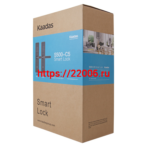 Замок врезной электронный с ручкой Kaadas S500 с отпечатком пальца, черный фото 2