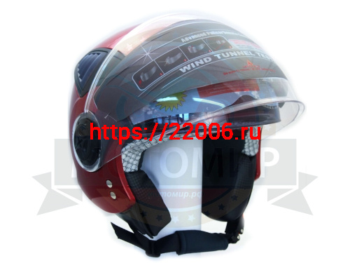 Шлем открытый "Safelead" HF-256  "колобки с доп. стеклом" красный L фото 3