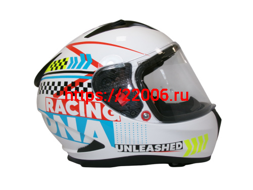 Шлем TVS RACING (Индия) STREET D/V WHITE YELLOW размер XL, + пинлок в комплекте, очки фото 4