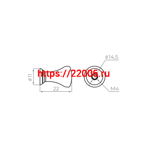 Ручка-кнопка Ajax (Аякс) мебельная MB-B-004 CP хром фото 2