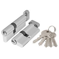 Цилиндровый Ajax (Аякс) механизм (AX102/60) AX1002Knob60 (25+10+25) CP хром с вертушкой