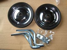 Колеса боковые для детского велосипеда 16" металлические (2 колеса +2 кронштена, крепеж) (ETW-2)