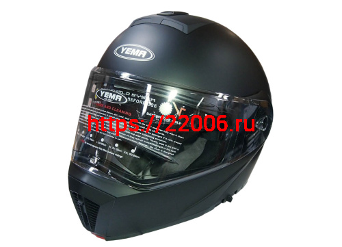 Шлем модуляр YM-929_3 "YAMAPA", (подбородок откидывается) TRANSFORMER, черный матовый, разм. M  NEW