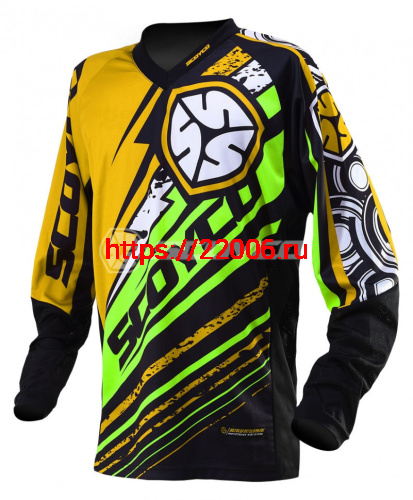 Футболка для мотокросса (Джерси) T200 зеленая (М) Scoyco