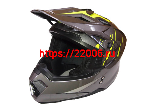 Шлем кроссовый COBRA JK801, №3 серый - лайм, размеры XL Шлем кроссовый COBRA JK801, №3 серый - лайм, размеры XL