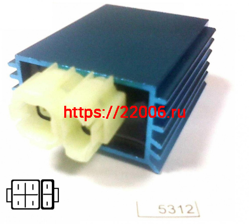 Коммутатор (CDI) GY6 50-150сс тюнинг фишка с торца (4+2) Коммутатор (CDI) GY6 50-150сс тюнинг фишка с торца (4+2)