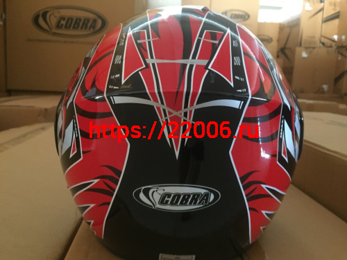 Шлем модуляр COBRA JK111, черный с красным графика(9), с очками, размеры M фото 2