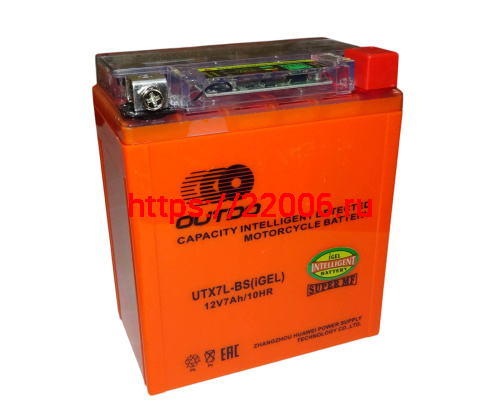 Аккумулятор 12В  7 А/ч  UTX7L-BS iGEL, OUTDO  (114х71х131) обратная пол.