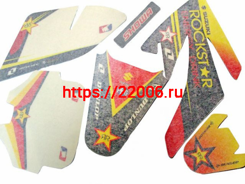 Комплект наклеек на кроссовый мотоцикл CRF70 Rockstar